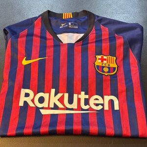 Nike Barcelona Men's Blue and Red Jersey
NOT SURE IF AUTHENTIC 
Please note